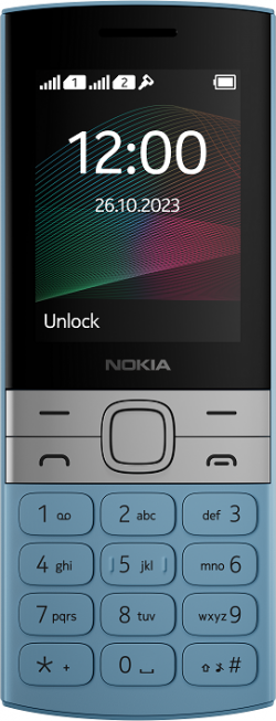 Смартфон Nokia 150 2023, 2.4'', 4MB RAM, 0.3 MP със светкавица, светлосин цвят