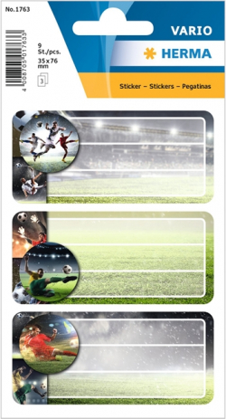 Herma Самозалепващи се етикети Футбол, ученически, 9 броя