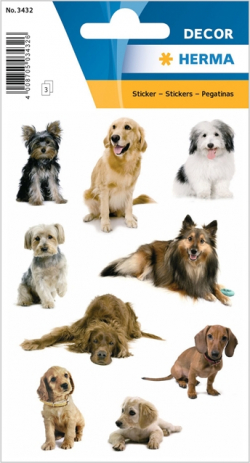 Herma Самозалепващи се етикети Кучета, 3 листа