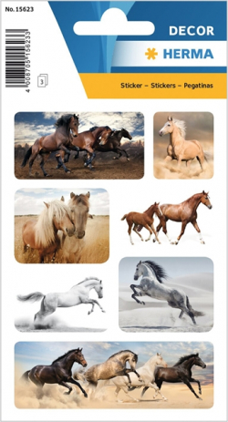 Herma Самозалепващи се етикети Диви коне, 3 листа