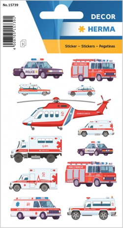 Herma Самозалепващи се етикети Превозни средства за спешни случаи, 3 листа