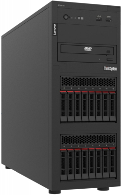 Сървър Lenovo ThinkSystem ST250 V2, Xeon E-2378, 32GB, 5350-8i, HS 750W Titanium, VGA, RJ 45