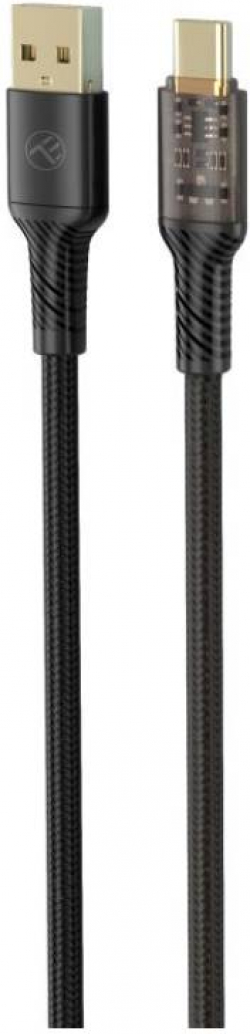 Tellur Transparent Series кабел за данни, USB-A - USB-C, 1м, черен