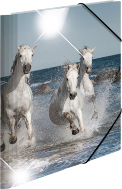 Канцеларски продукт Herma Папка Animals, картонена, с ластик, A4, PP, коне