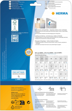 Канцеларски продукт Herma Самозалепващи етикети, A4, презалепващи 199.6 х 143.5 мм., 25 листа