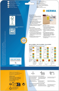 Канцеларски продукт Herma Самозалепващи етикети, A4, 210 х 297 mm, жълти, 20 листа