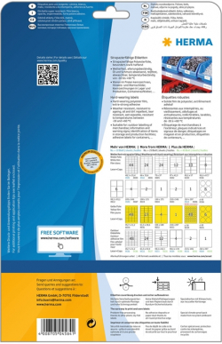 Канцеларски продукт Herma Самозалепващи етикети, A4, полиестерни, 210 х 297 mm, 10 листа