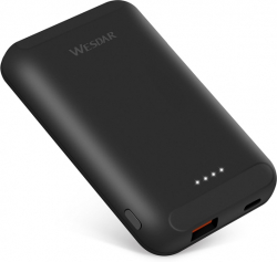 Външна батерия Външна батерия Wesdar S293, 5000 mAh, черна