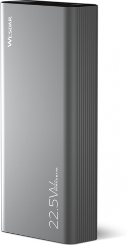 Батерия за смартфон Wesdar Външна батерия S301, 20000 mAh, сива