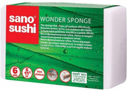 Почистващ продукт Sano Супер гъба Sushi, бяла, 6 броя