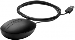 Мишка HP 320M, с кабел, подходяща за лява ръка, 3 бутона, черен цвят