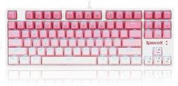 Клавиатура RGB Redragon Cass K645W-GP-RGB_BR Brown Switch - бял-розов