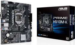 Дънна платка ASUS PRIME H510M-K R2.0, Micro ATX, LGA1200, Intel H510, 2x DDR4