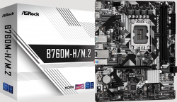 Дънна платка Asrock B760M-H/M.2, Socket LGA1700, 2x DDR5, Micro ATX, 1x HDMI, 1x RJ-45, 1x DP 1.4