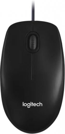 Мишка Logitech M100, с кабел, оптиччн сензор, 3 бутона, черен цвят