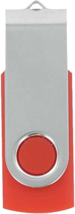 USB флаш памет Swivel, USB 2.0, 16 GB, без лого, червена