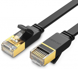 Медна пач корда Мрежов кабел Ugreen Cat 7 U-FTP NW106 11261B с плосък дизайн 2 м - черен