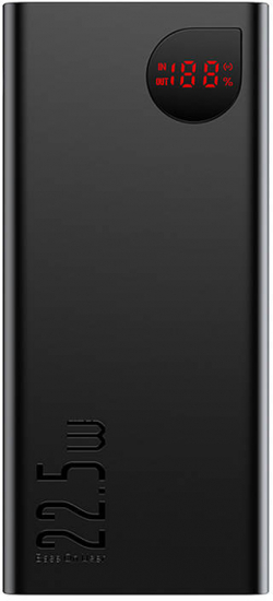 Батерия за смартфон Baseus Adaman, 40000mAh, 22,5W, Полимерна, USB-C, Миcro USB, 3х USB, Черна