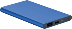 Батерия за смартфон More Than Gifts Мобилна батерия Powerflat C, USB Type-C, 4000 mAh, синя
