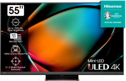 Телевизор Hisense 55" U8KQ, 4K Ultra HD 3840x2160, IPS, Smart TV, HDMI, USB, LAN, VESA