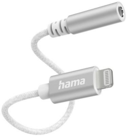 Кабел/адаптер Адаптер HAMA, Lightning мъжко - 3.5 mm аудио жак, Бял