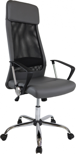 Директорски стол Roby, екокожа, Tilt механизъм, до 130 kg, сив