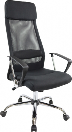 Директорски стол Roby, дамаска и меш, Tilt механизъм, до 130 kg, черен