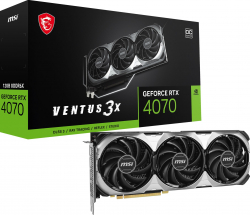 Видеокарта MSI GeForce RTX 4070 Ventus 3X E OC, 12GB GDDR6X, 192 bit, 3x DP 1.4a, HDMI 2.1a