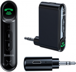 USB Хъб Baseus Qiyin Bluetooth AUX мини жак за кола WXQY010001 - черен