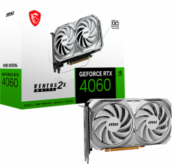Видеокарта MSI GeForce RTX 4060 Ventus 2X White OC, 8GB GDDR6, 128 bit, 3x DP 1.4a, 1x HDMI 2.1a