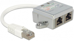 Мрежов аксесоар Адаптер DeLock Port Doubler, 1 x RJ45 plug - 2 x RJ45 jack (2 x Ethernet)