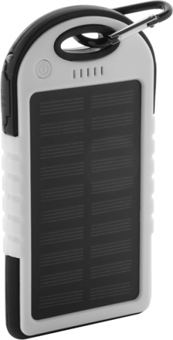 Батерия за смартфон Cool Мобилна батерия Lenard Solar, 4000 mAh, бяло-черна