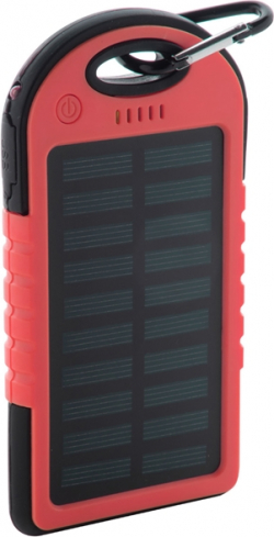 Батерия за смартфон Cool Мобилна батерия Lenard Solar, 4000 mAh, червено-черна