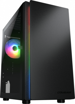 Кутия COUGAR Purity RGB (Black), Mini Tower, 1x 120 ARGB Fans, RGB Button, 3мм