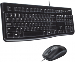 Logitech клавиатура и мишка MK120, черни