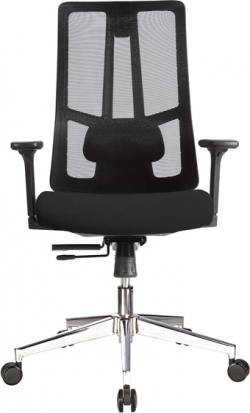 Офис стол Ергономичен стол RFG Artur W, дамаска и меш, до 150 kg, черна седалка, черна облегалка