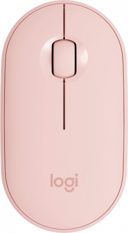 Мишка Logitech Pebble 2 M350S, Bluetooth, 1000 dpi, 3 бутона, обхват до 10 метра, розов цвят