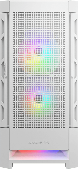 Кутия Cougar Airface RGB White, Mid Tower, 2x 140, 1x120 ARGB Fans, RGB Button