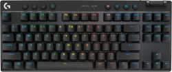 Клавиатура Геймърска Logitech G PRO X TKL, Bluetooth, USB кабел, RGB, Механична, Черен