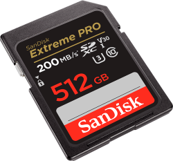 SD/флаш карта SanDisk Extreme PRO 512GB SDXC карта с памет + 2 години RescuePRO Deluxe