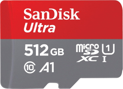 SanDisk Ultra micro SDXC 512GB + SD адаптер 150MB/s A1 Class 10 UHS-I; SDSQUAC-512G-GN6MA