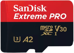 SanDisk Extreme PRO 256GB microSDXC, включен SD адаптер в комплекта