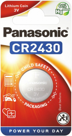 Батерия Бутонна батерия литиева PANASONIC CR2430, 3V, цена за 1 бр.