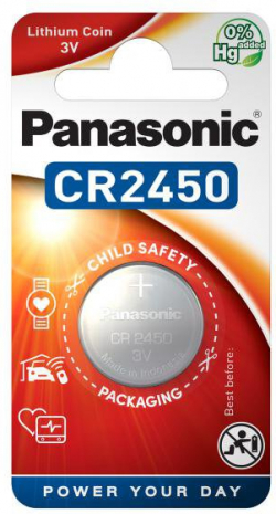 Батерия Бутонна батерия литиева PANASONIC CR2450, 3V цена за 1 бр.