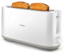Тостер PHILIPS Daily Collection 8 настройки, компактен дизайн - бял