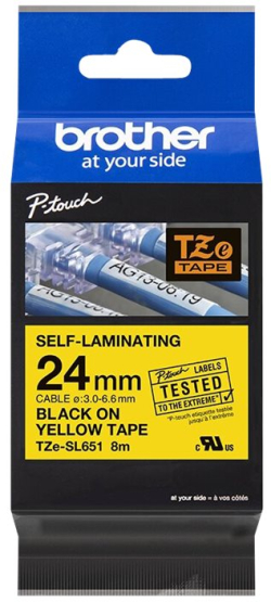 Касета за етикетен принтер BROTHER TZeSL651 tape Black on Yellow 24mm