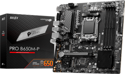 Дънна платка MSI PRO B650M-P, ATX, AM5. 4x DDR5, 2x USB 3.2 Gen 1, 4x USB 2.0, 1x HDMI, 1x DP