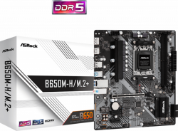 Дънна платка Asrock B650M-H/M.2+, AM5, 2x DDR5, Micro ATX, 4 x SATA3 6.0 Gb/s