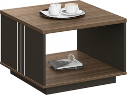 Ниска маса RFG Chicago, 600 х 600 х 420 mm, квадратен плот, ПДЧ 25 mm, дъб Рейн и тъмносиво