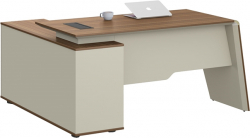 Бюро Работно бюро RFG Elmaz, с шкаф, 1600 х 1400 х 760 mm, дъб и сиво